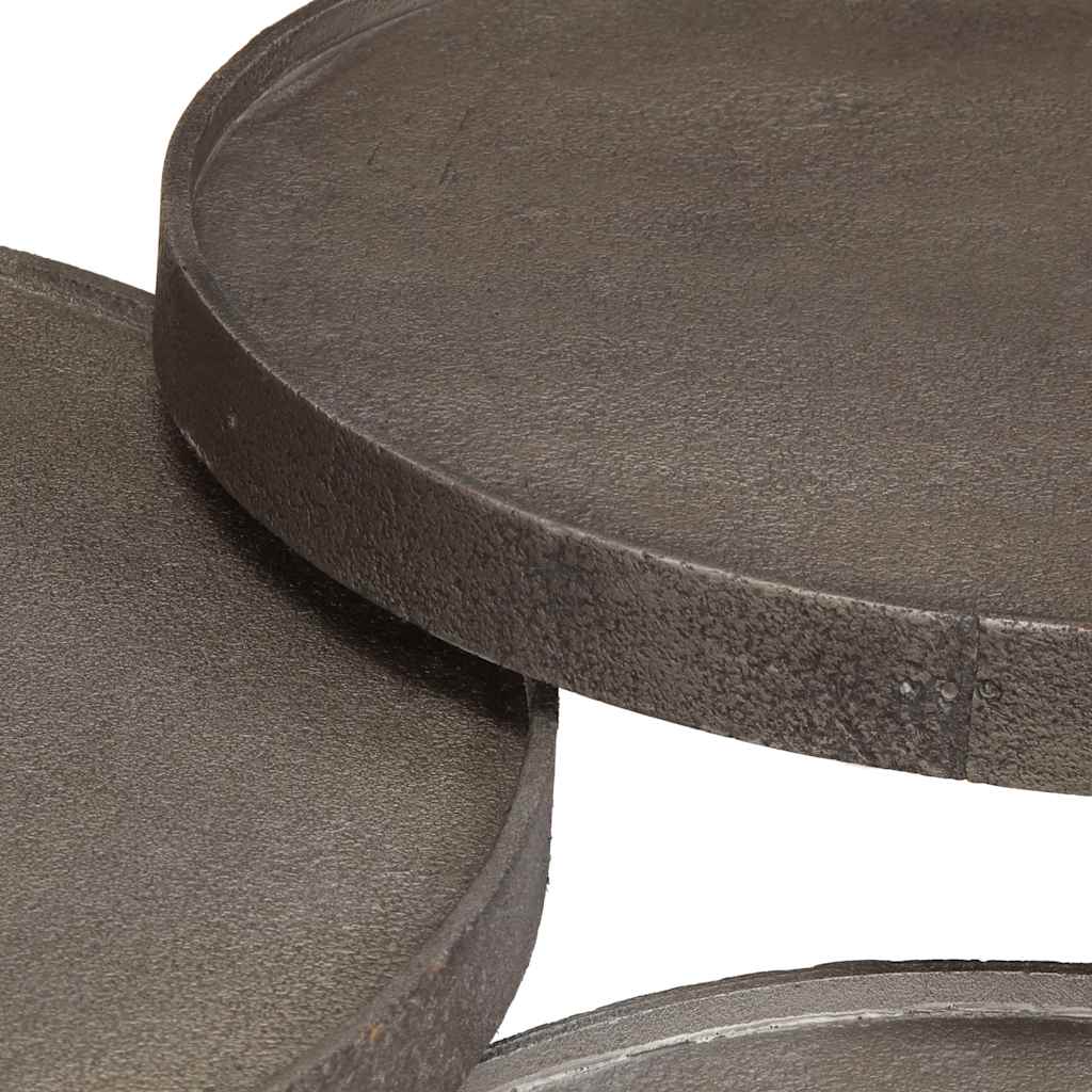 Tavolini da Salotto 3 pz Argento in Legno Multistrato