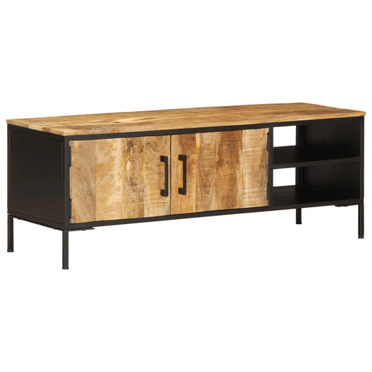 Mobile Porta TV 110x35x40 cm in Legno Massello di Mango Grezzo - homemem39