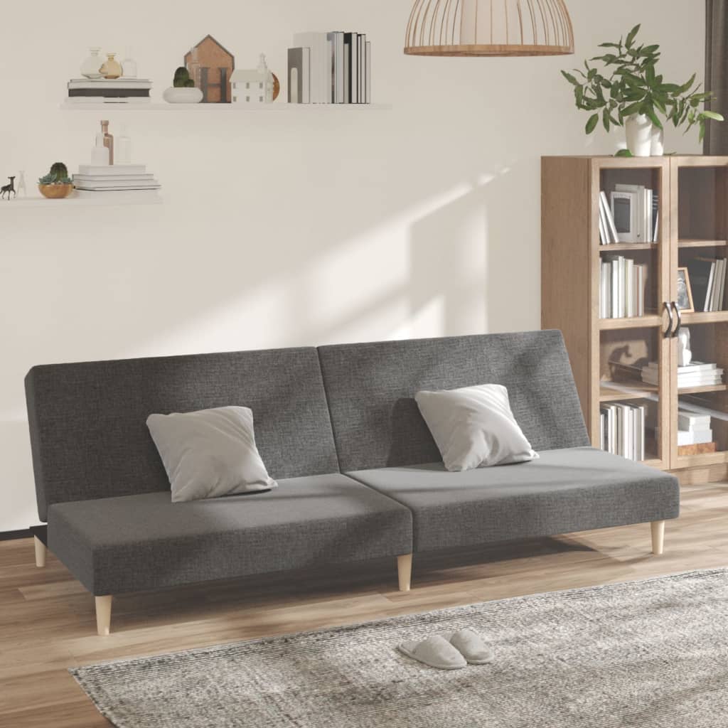 Divano Letto a 2 Posti Grigio Chiaro in Tessuto | homemem39