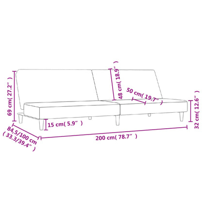 Divano Letto a 2 Posti Grigio Scuro in Tessuto - homemem39