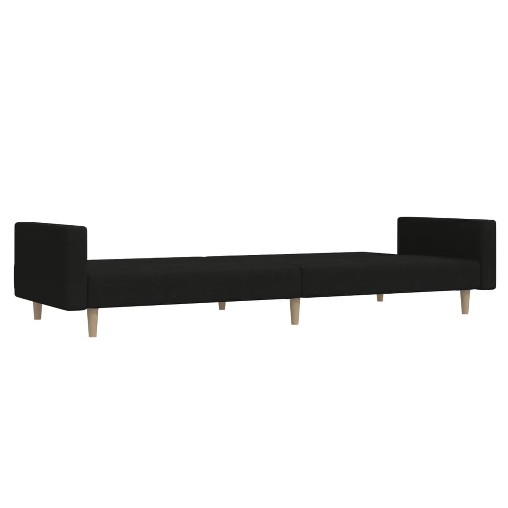 Divano Letto a 2 Posti Nero in Tessuto - homemem39