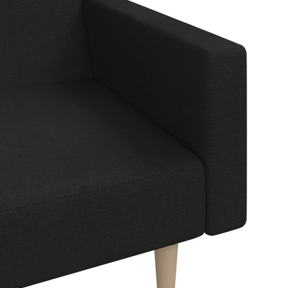 Divano Letto a 2 Posti Nero in Tessuto - homemem39