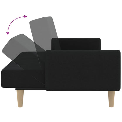 Divano Letto a 2 Posti Nero in Tessuto - homemem39