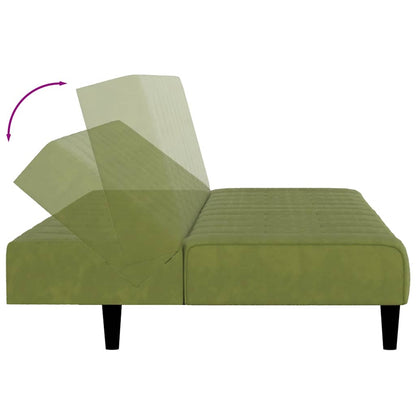 Divano Letto a 2 Posti Verde Chiaro in Velluto - homemem39