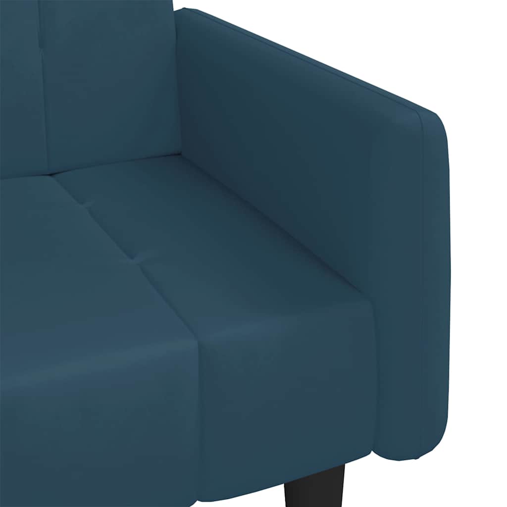 Divano Letto a 2 Posti Blu in Velluto | homemem39