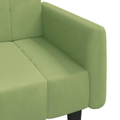 Divano Letto a 2 Posti Verde Chiaro in Velluto