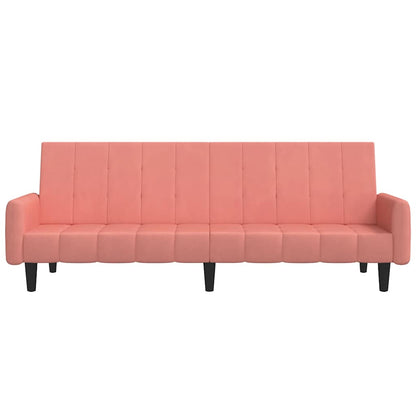 Divano Letto a 2 Posti Rosa in Velluto | homemem39