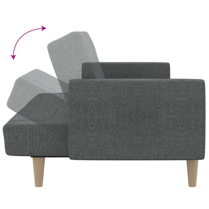 Divano Letto a 2 Posti Grigio Chiaro in Tessuto - homemem39