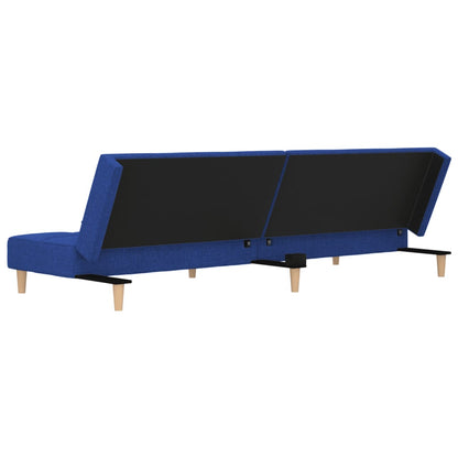 Divano Letto a 2 Posti con 2 Cuscini Blu in Tessuto | homemem39
