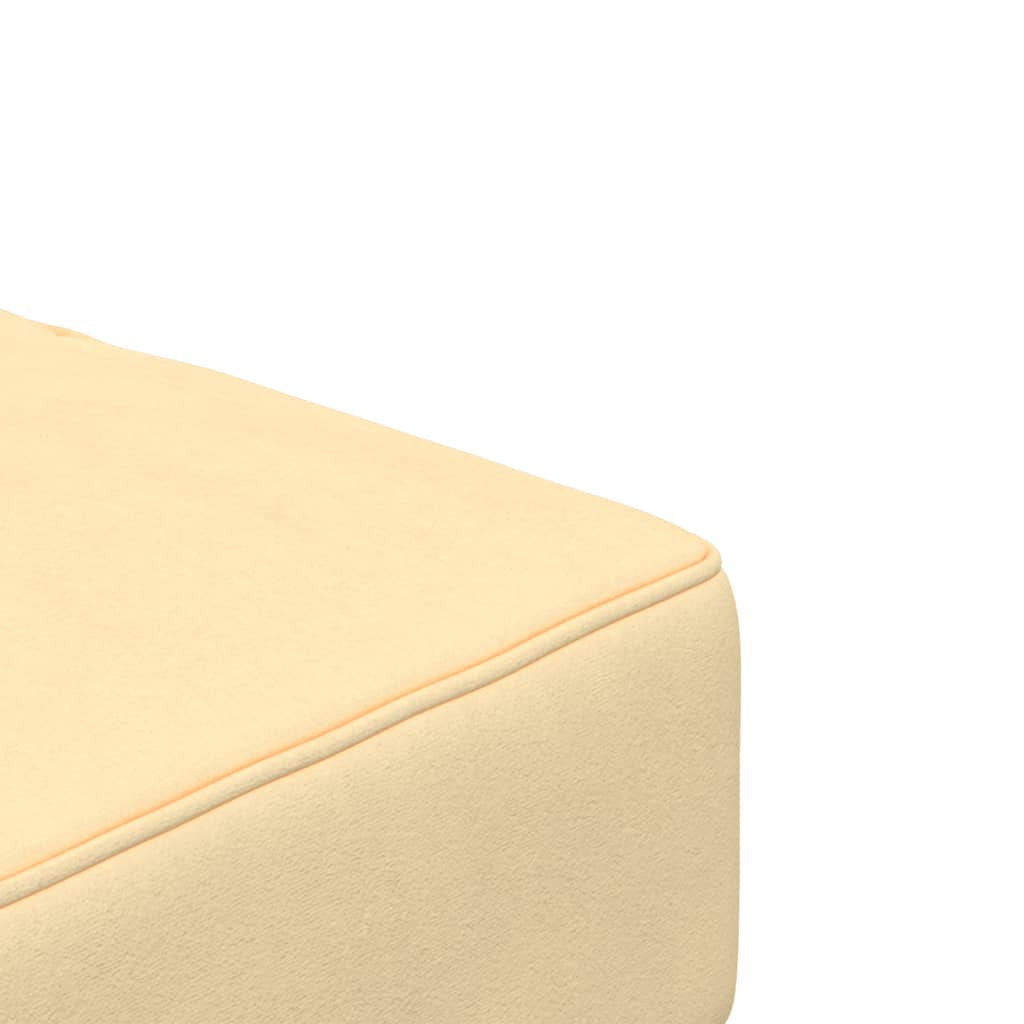 Divano Letto a 2 Posti con 2 Cuscini Crema in Velluto - homemem39