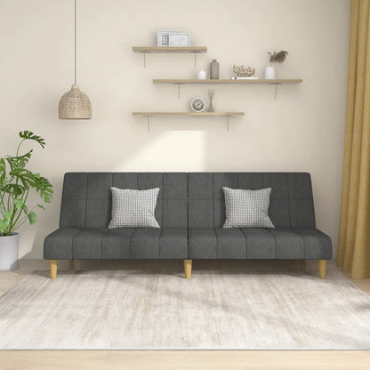 Divano Letto a 2 Posti Grigio Scuro in Tessuto | homemem39