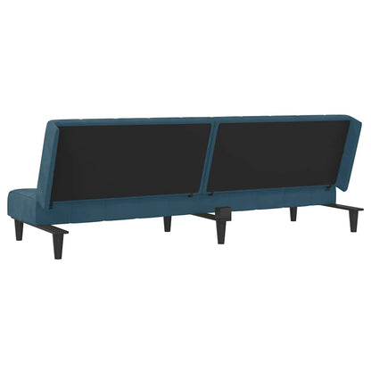 Divano Letto a 2 Posti Blu in Velluto | homemem39