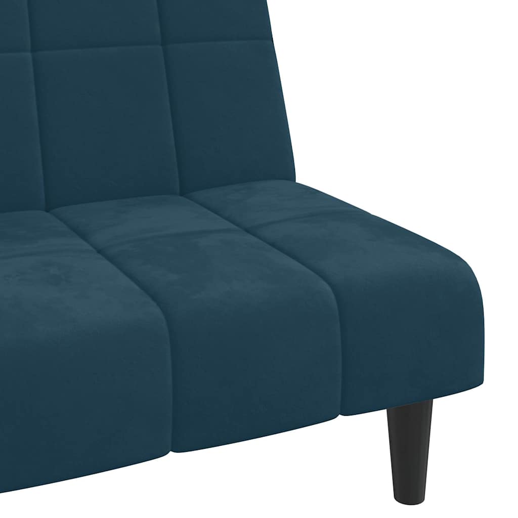 Divano Letto a 2 Posti Blu in Velluto | homemem39