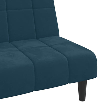 Divano Letto a 2 Posti Blu in Velluto | homemem39