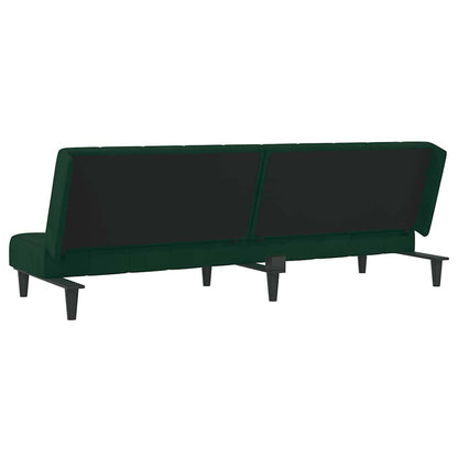 Divano Letto a 2 Posti Verde Scuro in Velluto | homemem39