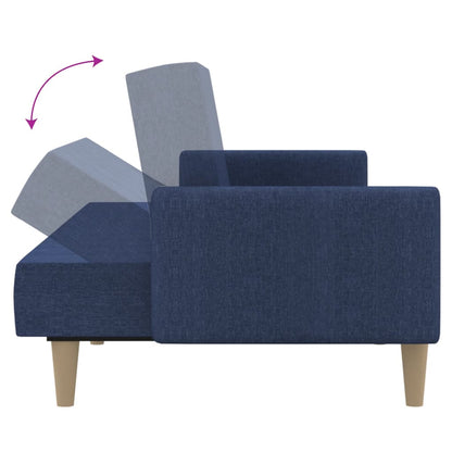 Divano Letto a 2 Posti Blu in Tessuto | homemem39