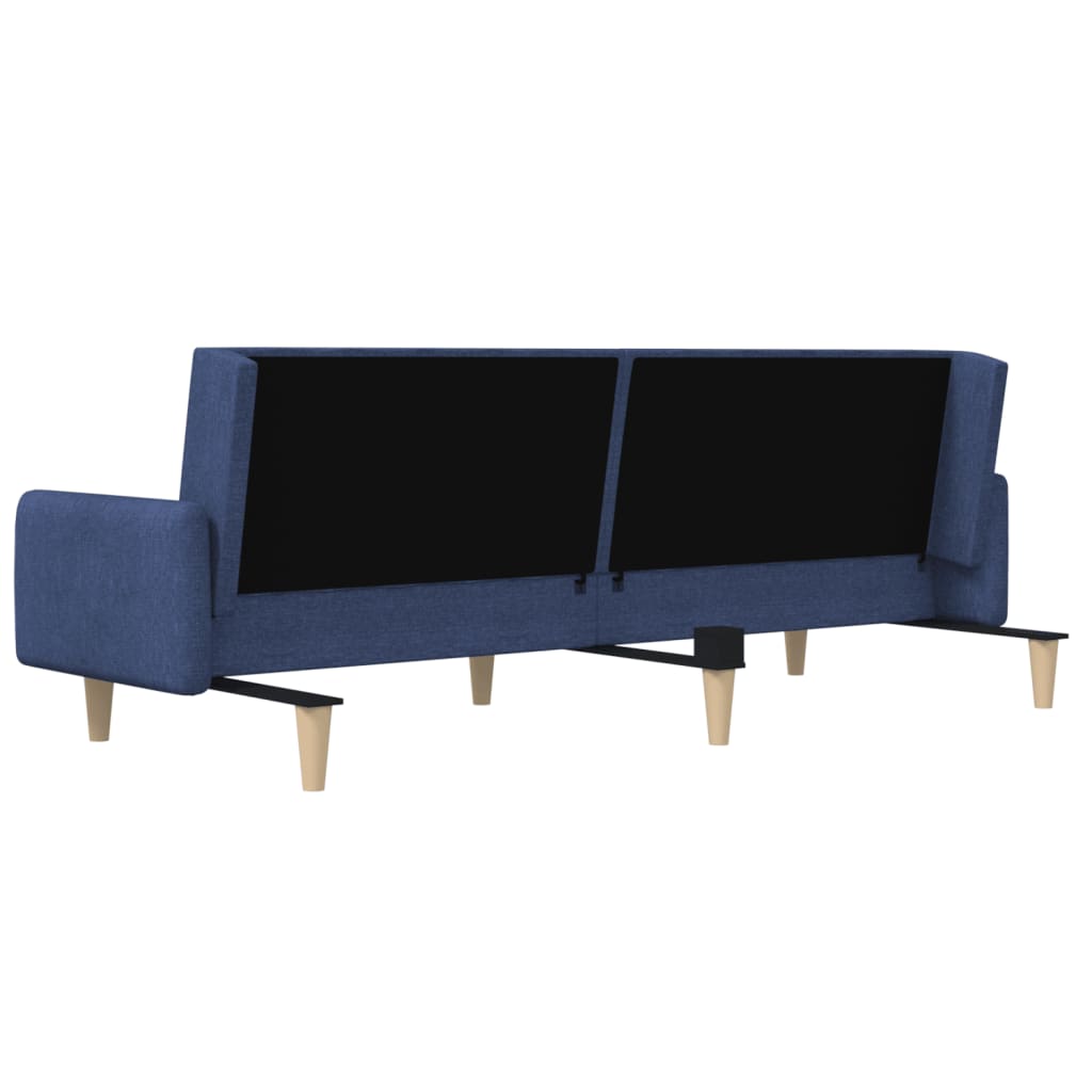 Divano Letto a 2 Posti Blu in Tessuto | homemem39