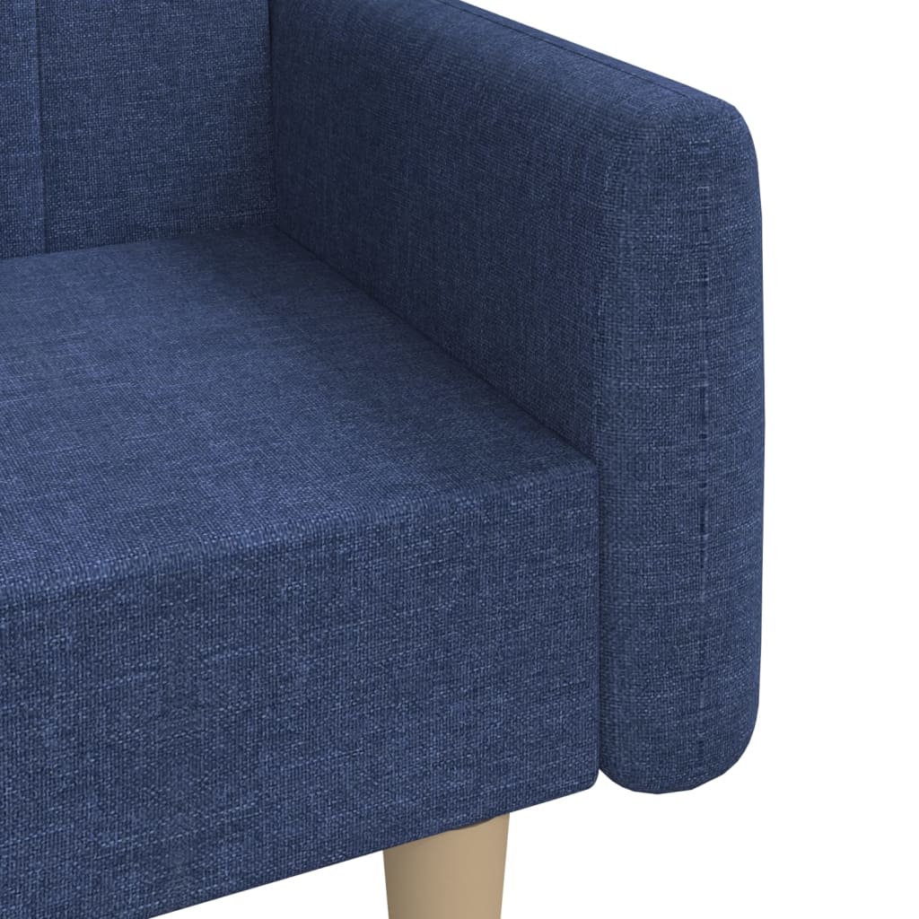 Divano Letto a 2 Posti Blu in Tessuto | homemem39