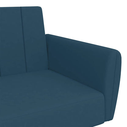 Divano Letto a 2 Posti Blu in Velluto | homemem39