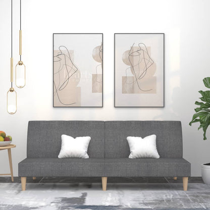 Divano Letto a 2 Posti Grigio Chiaro in Tessuto - homemem39