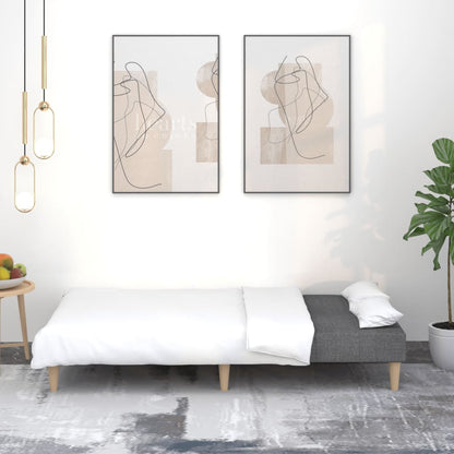 Divano Letto a 2 Posti Grigio Scuro in Tessuto - homemem39