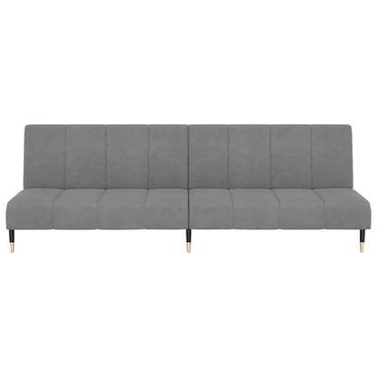 Divano Letto a 2 Posti Grigio Chiaro in Velluto - homemem39