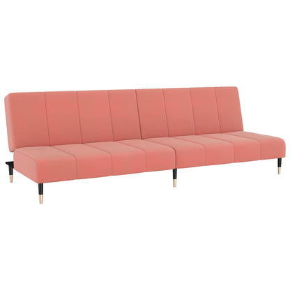 Divano Letto a 2 Posti Rosa in Velluto | homemem39