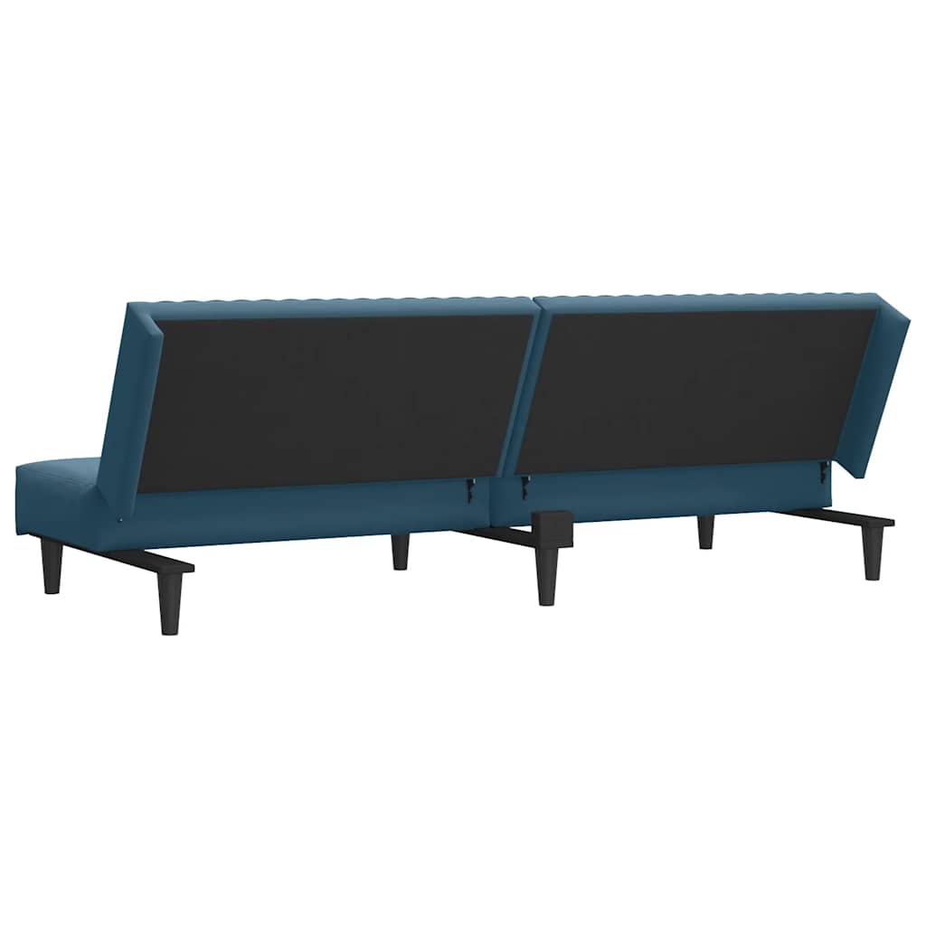Divano Letto a 2 Posti Blu in Velluto | homemem39