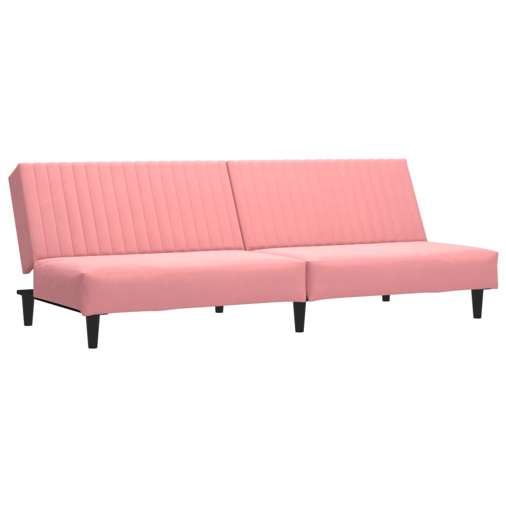 Divano Letto a 2 Posti Rosa in Velluto | homemem39