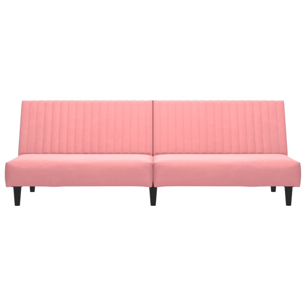 Divano Letto a 2 Posti Rosa in Velluto | homemem39
