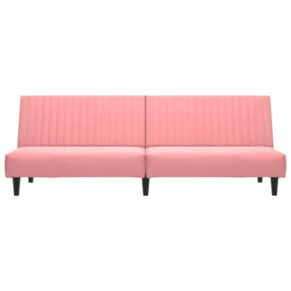Divano Letto a 2 Posti Rosa in Velluto | homemem39