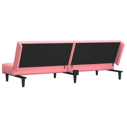 Divano Letto a 2 Posti Rosa in Velluto | homemem39