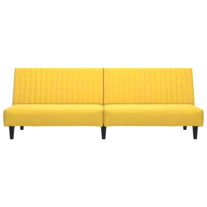 Divano Letto a 2 Posti Giallo in Velluto - homemem39