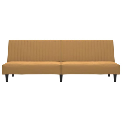 Divano Letto a 2 Posti Marrone in Velluto - homemem39