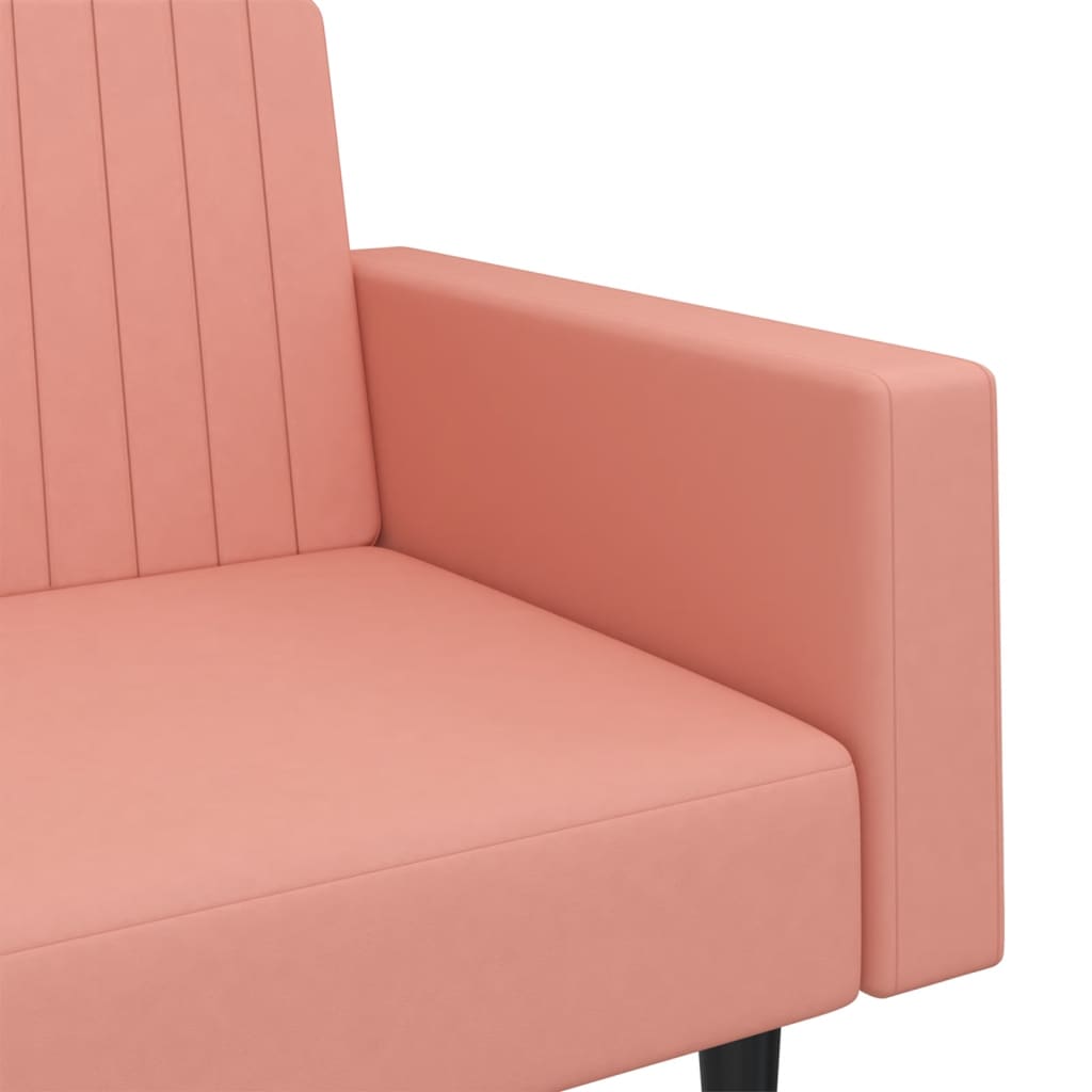 Divano Letto a 2 Posti Rosa in Velluto | homemem39