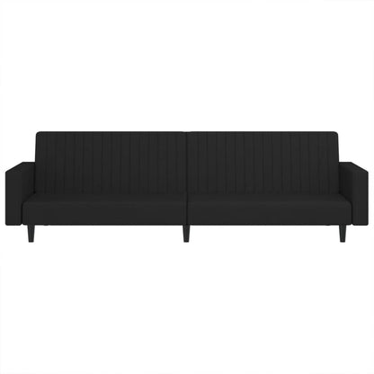 Divano Letto a 2 Posti Nero in Velluto - homemem39