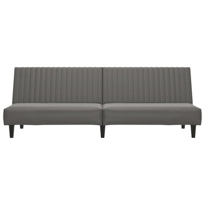 Divano Letto a 2 Posti Grigio in Similpelle - homemem39