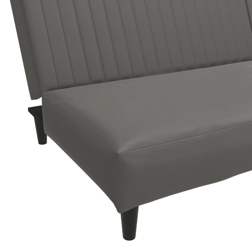 Divano Letto a 2 Posti Grigio in Similpelle | homemem39