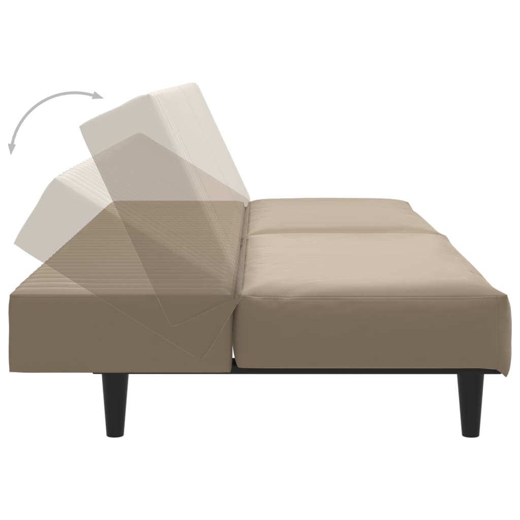 Divano Letto a 2 Posti Cappuccino in Similpelle | homemem39