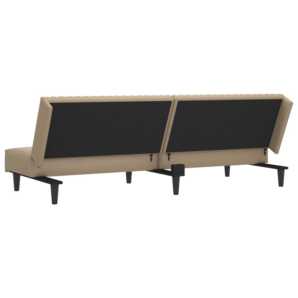 Divano Letto a 2 Posti Cappuccino in Similpelle | homemem39