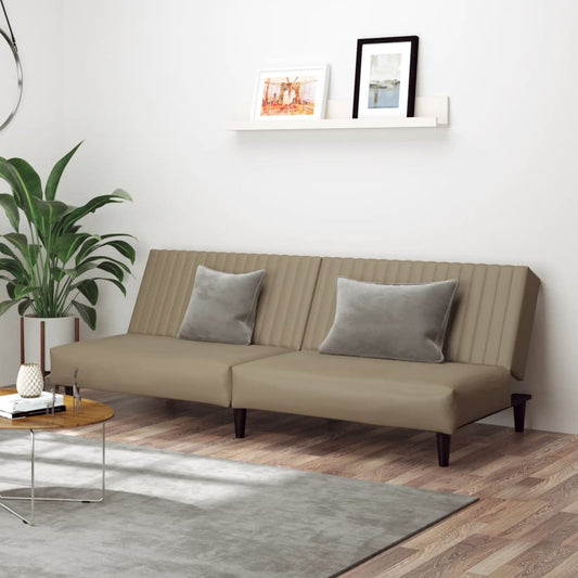 Divano Letto a 2 Posti Cappuccino in Similpelle | homemem39