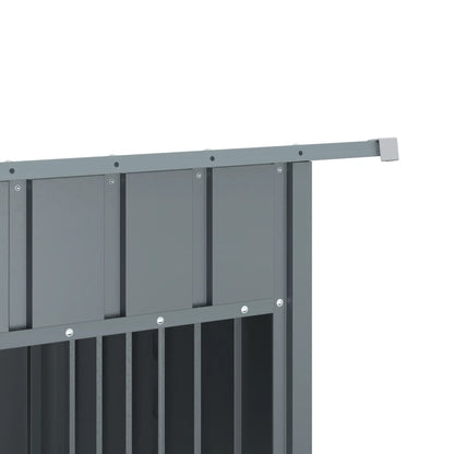 Casetta Cani con Tetto Antracite 153x91x110 cm Acciaio Zincato - homemem39