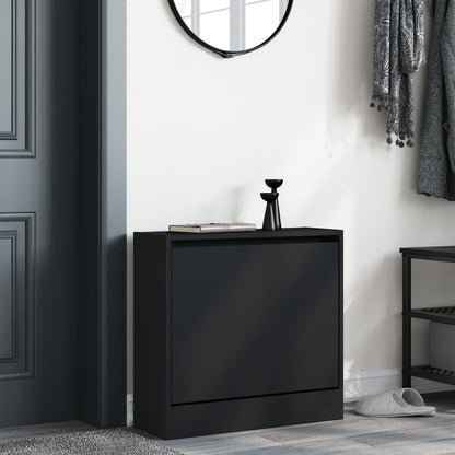 Scarpiera Nera 60x21x57 cm in Legno Multistrato - homemem39