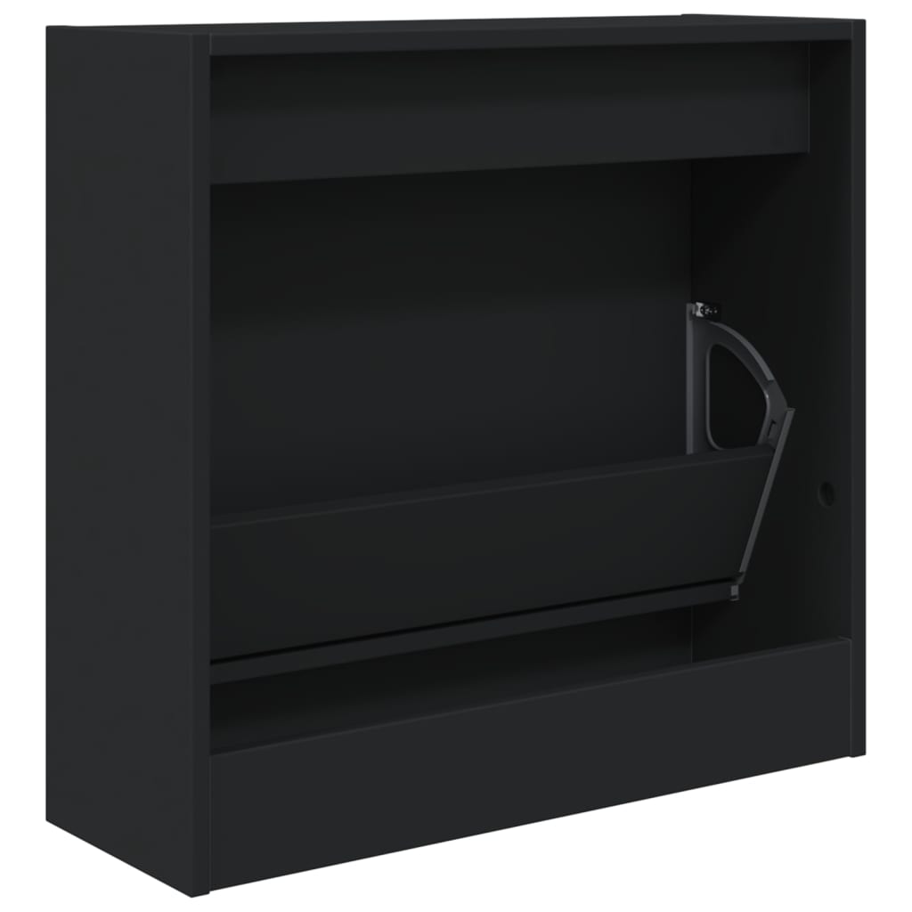 Scarpiera Nera 60x21x57 cm in Legno Multistrato - homemem39