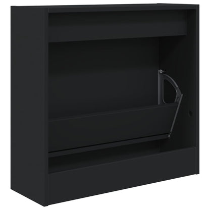 Scarpiera Nera 60x21x57 cm in Legno Multistrato - homemem39