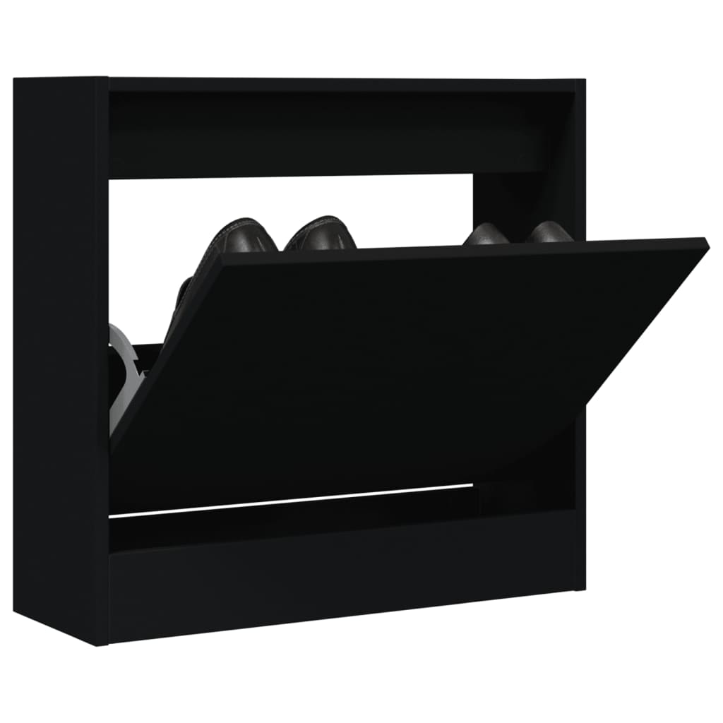 Scarpiera Nera 60x21x57 cm in Legno Multistrato - homemem39