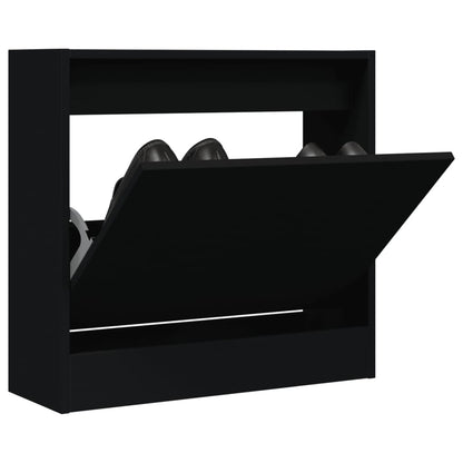 Scarpiera Nera 60x21x57 cm in Legno Multistrato - homemem39