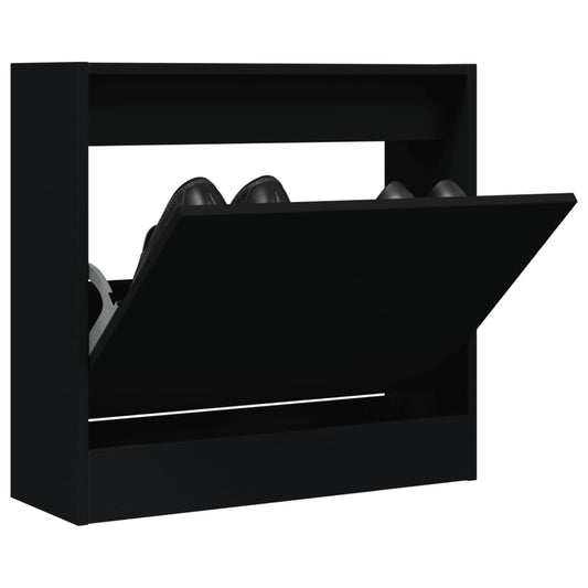 Scarpiera Nera 60x21x57 cm in Legno Multistrato - homemem39