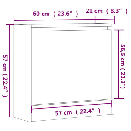 Scarpiera Rovere Sonoma 60x21x57 cm in Legno Multistrato - homemem39