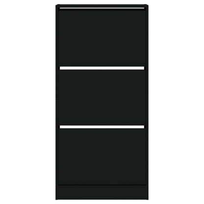 Scarpiera Nera 60x21x125,5 cm in Legno Multistrato - homemem39